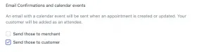 Sesami notification setting for customer